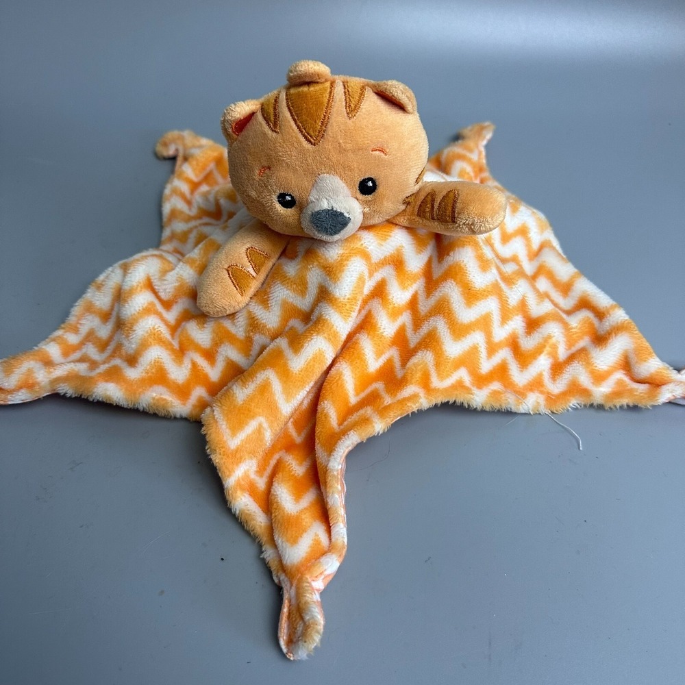 Baby Einstein Tiger Lovey Security Blanket Orange Chevron Plush Snuggler Toy